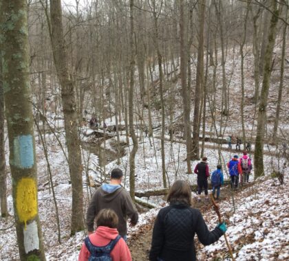 Hiking at burr oak