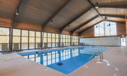 Indoor Swimming Pool with Floor to ceiling windows