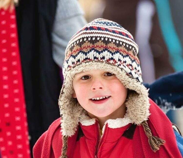 Girl outside during winter