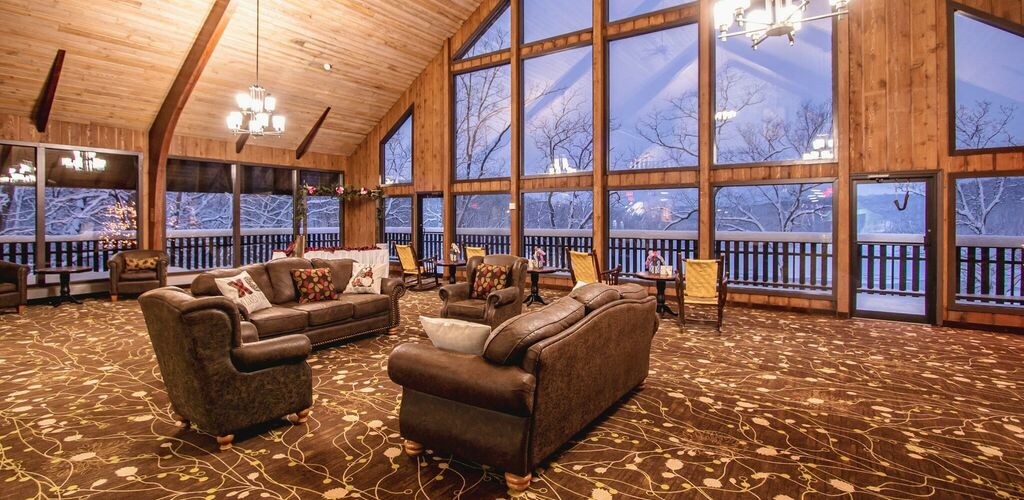 Burr Oak lobby during winter