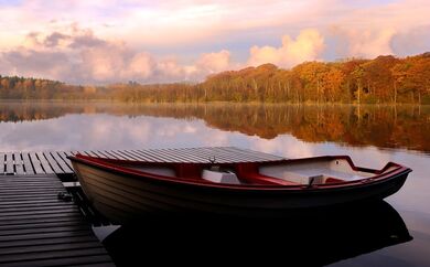 Canoe on a lake