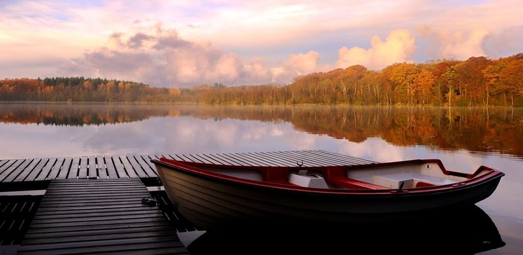 Canoe on a lake