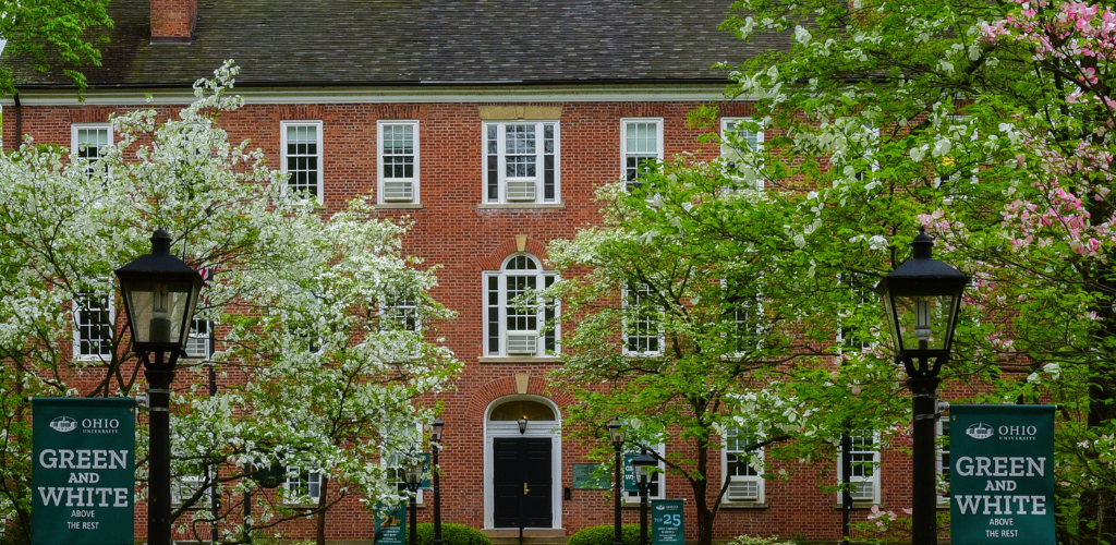 View of Campus Building in the spring